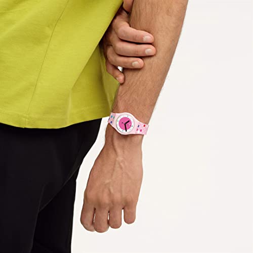 Swatch Blowing Bubbles Gent Watch, Pink, SO28P109