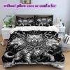 Thorn Gothic Dark Pattern Bedding Quilt Set Quilt Cover Pillowcase Home Decoration Birthday Gift (1 * duvet cover + 2 * pillowcase, without core)