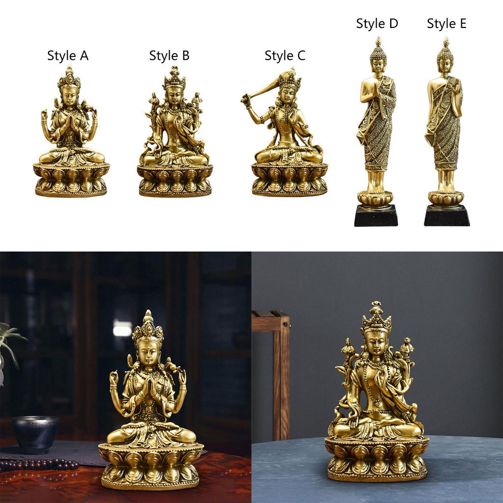 Buddha Statue Desktop Ornament Gift, Yoga Zen, Resin Spiritual Decor, Meditation Decor for Living Room Bedroom Indoor