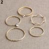 5Pcs/Set Band Ring Wave Stack Above Knuckle Midi Rings Lady Jewelry Charm