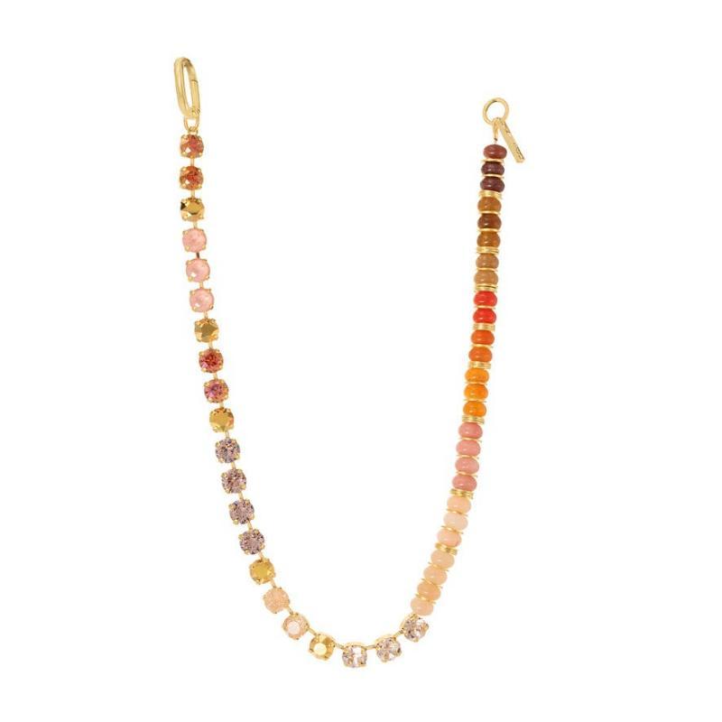 Zircon Layered Choker Necklace Three Tier Rainbow Beads Stylish Jewelry for Girls Women Festival Gift Casual Wear