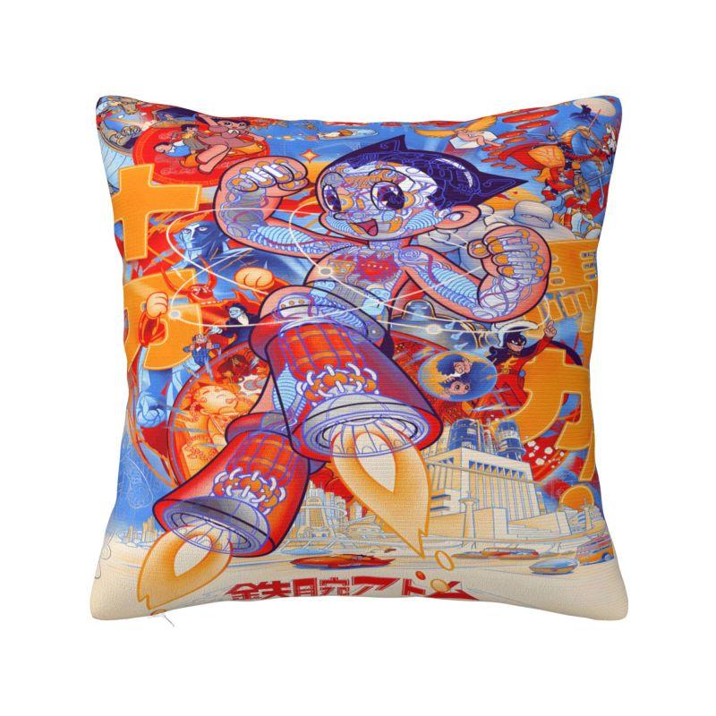 Custom Astroboy Anime Manga Cushion Cover Velvet Cute Pillows 30cmx30cm