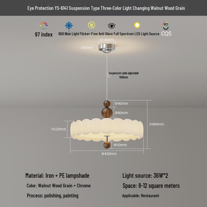 Retro French Cream Chandelier for Bedroom & Study - Creative Designer Full Spectrum Ceiling Light