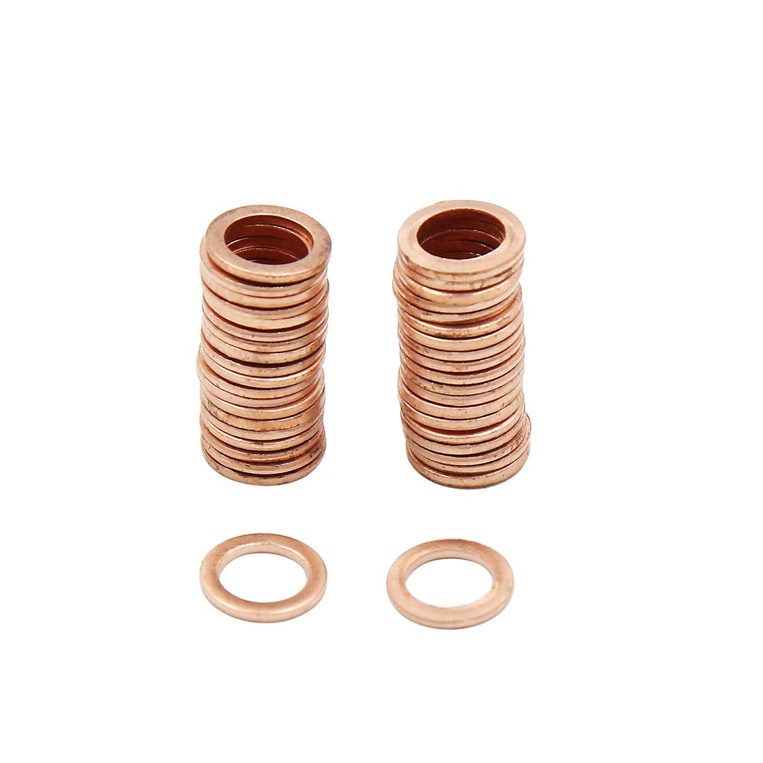 

uxcell Copper Washers, Copper Tone Car Flat Washers, 0.3 inch (7 mm) Inner Diameter, 40 Pieces