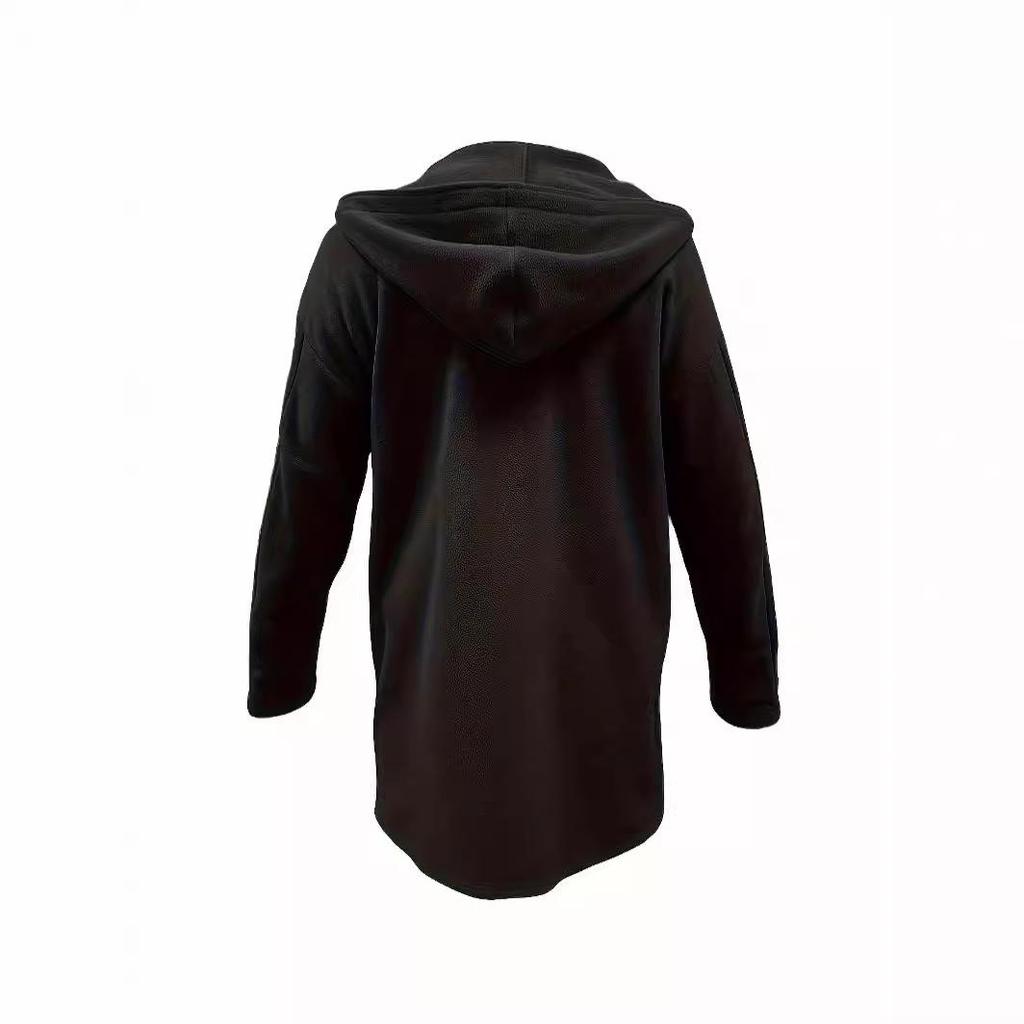 European and American Autumn/Winter Women's Casual Long Hooded Wool Coat