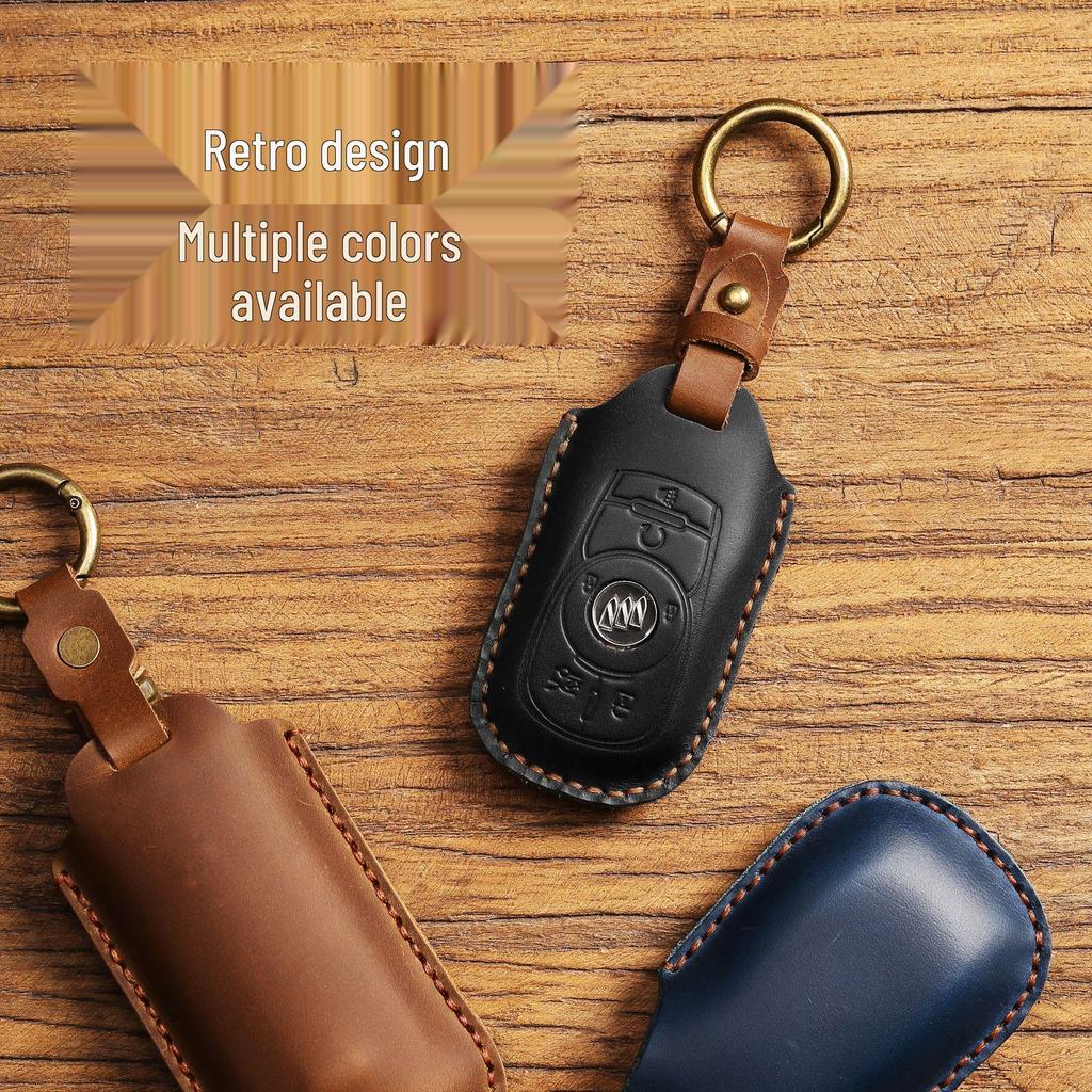 Suitable Genuine Leather Key Case for Buick Excelle, Verano, Envision, Regal - Full Coverage