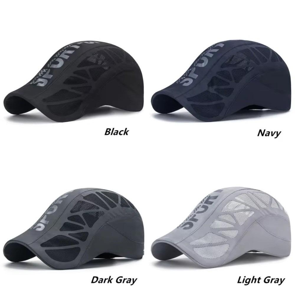New Letter Print Quick Dry Hat Breathable Quick Dry Breathable Mesh Cap Net Mesh Sunshade Newsboy Cap Golf Driving