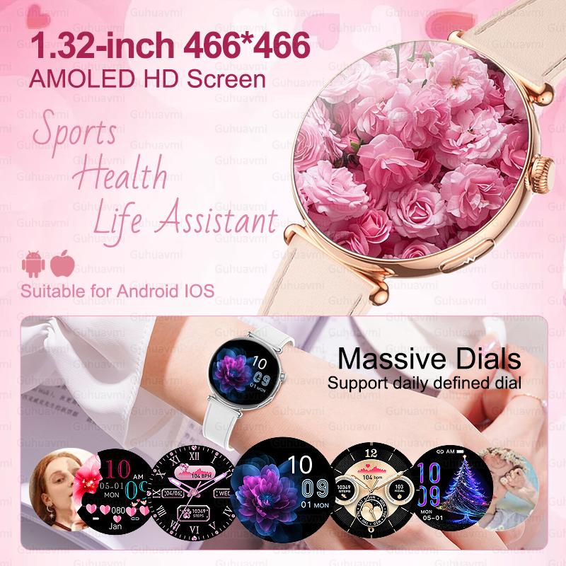 2026 New Women AI Nursing Grade Smart Diagnosis Smart Watch HRV+ECG Uric Acid Blood Oxygen Health Monitor IP68 Waterproof Sports Smartwatches