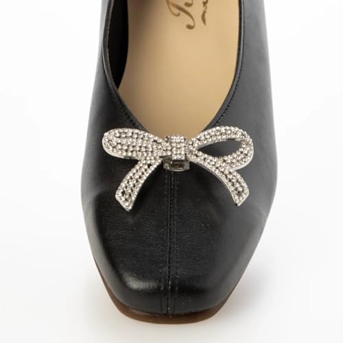 IK Plus Center Seam Flats, 1625-56, Women's, Black Smooth with 56 Beads, Size 23.0 cm, 3E