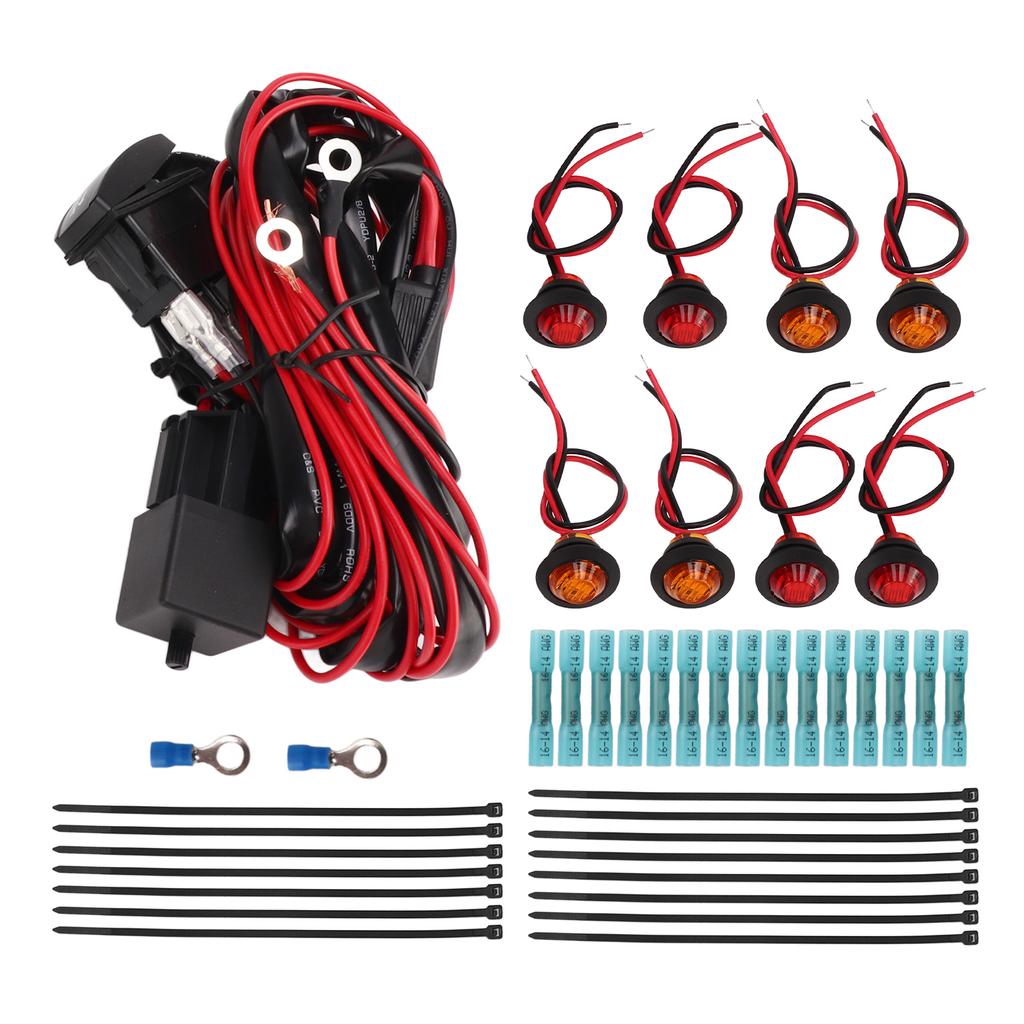 UTV Turn Signal Rocker Switch ATV Street Legal Lighting Kit Turn Signal Flasher Relay Harness Replacement for Polaris