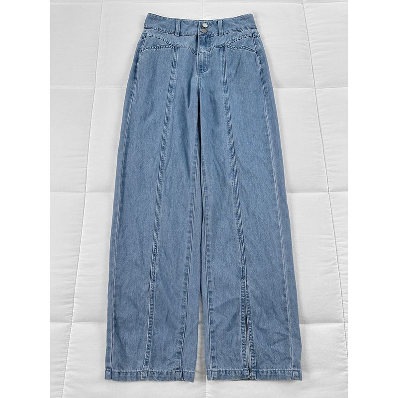 

Банан * Летняя Носимая Тонкая Ткань Корейский Повседневный Универсальный Вываренный Джинсы Прямого Покроя с Разрезом с Высокой Посадкой Light blue (length) S