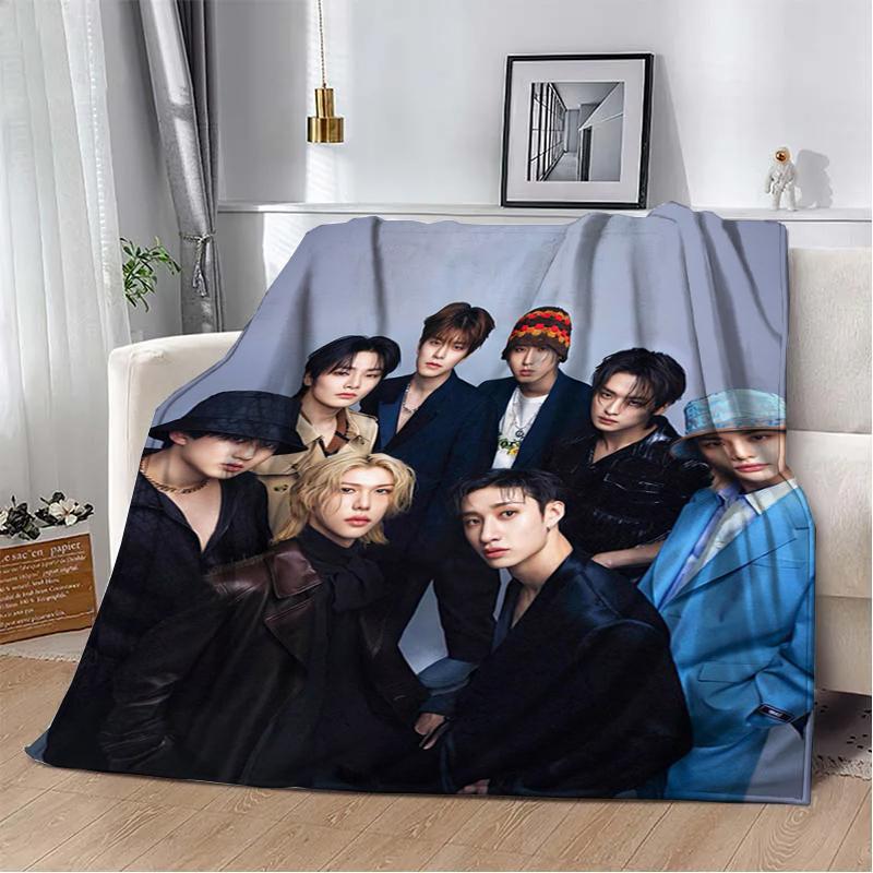 3D KPOP S-Stray-K-Kids Throw blanket Picnic blanket Warm Flannel blankets Home Couch bed linings blankets for beds Birthday Gift