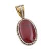 Pierre Précieuse Jaspe Rouge Naturel Argent Sterling Massif 925 Bicolore Pendentif 1.25" e1U23