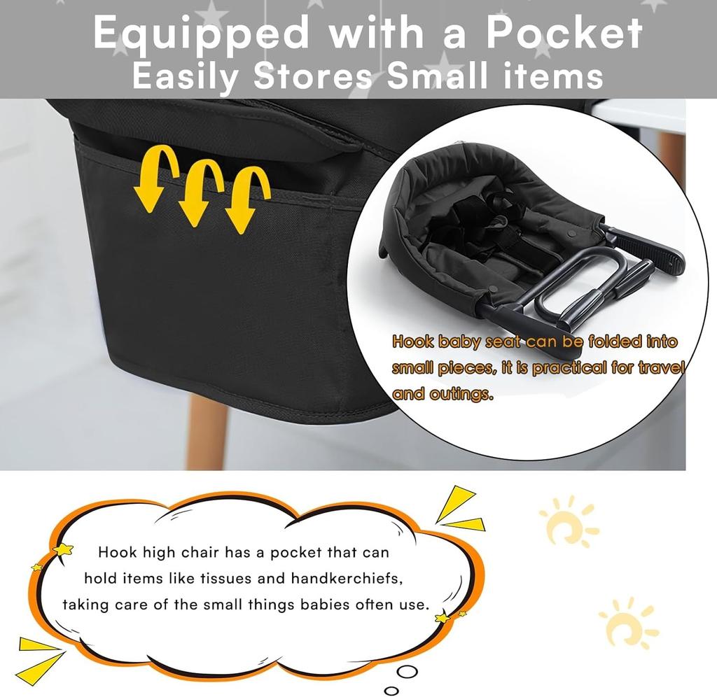 UBRAVOO Booster Seats, Portable High Chairs for Babies and Toddlers, Foldable HighChair for Baby from 6 Months to 3 Years, Sitting Up to 18 kg