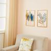 Metal Leaf Wall Hanging Decor | Nature-Inspired Leaf Design | Easy Installation (Set of 2 | Gold)