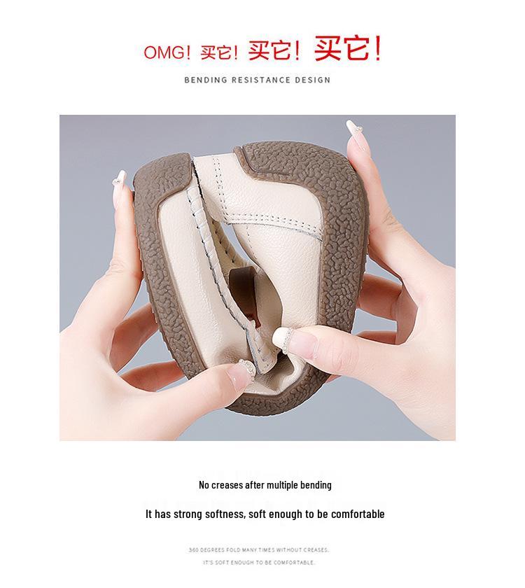 2024 Jaro & Podzim Boty z pravé kůže s měkkým klínkovým podpatkem pro ženy středního věku