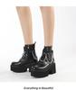 Fashion New Spring Autumn Goth Halloween Cosplay Combat Boots Women Sexy Chain Platform Jungle Boots Chunky Heel Comfort Big Size 43