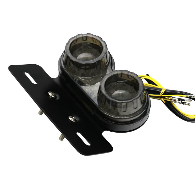 LMoDri 12V Plastic Generic Durable Motorcycle Light Turn Signal Brake Dual LED Light Twin Light Integrated Tail