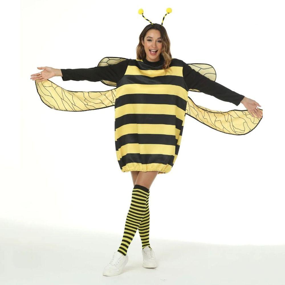 1set Costumes Outfit Yellow Bee Cosplay Jumpsuit Yellow Bee Animal Cosplay Props  Halloween