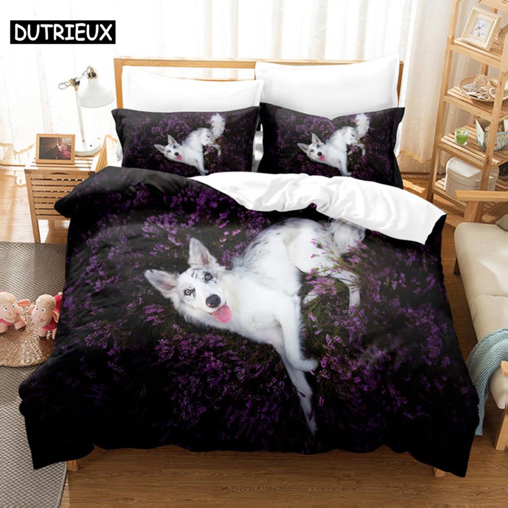Precioso Juego de Cama para Perro Juego de Funda Nórdica Ropa de Cama 3D Impresión Digital Ropa de Cama Tamaño Queen Diseño de Moda
