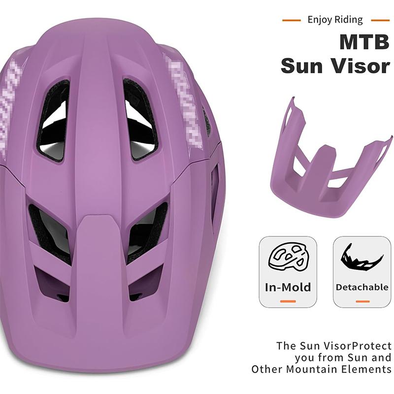 E-Bike & Mountainbike Helm, 17 Belüftungsöffnungen Verstellbarer E-MTB Fahrradhelm für Erwachsene Jugendliche Männer Frauen mit Abnehmbarem Visier, Leichtgewicht