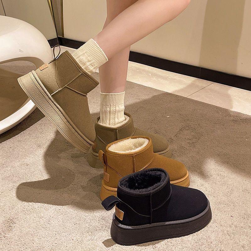 Fashion Versatile and Comfortable Thick-soled Snow Boots for Women 2025 Autumn and Winter New Warm Velvet Foot Non-slip Boots for Women