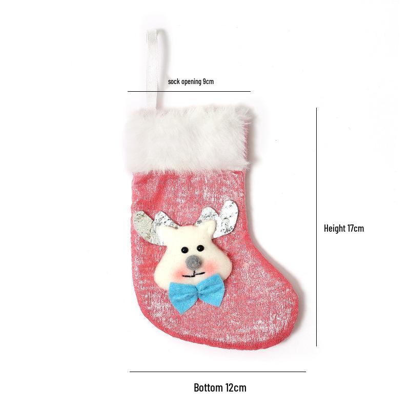 Green Knitted Small Christmas Stocking for Home Decoration and Mall Window Display
