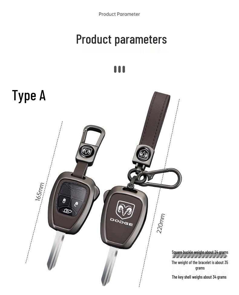 Dodge Straight Key Cover - Ku Bird Metal Shell, Vintage Remote Full Package Buckle for Men/Women