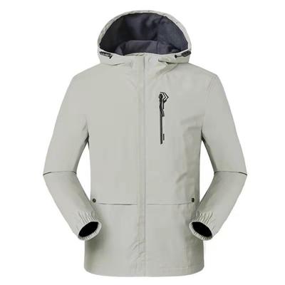Herrenjacke für Frühling und Herbst, Herren einfarbige Outdoor-Kapuzenjacke