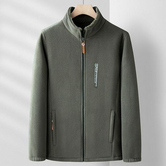 Men's Plus Size Fleece Jacket: Casual and Loose, Perfect for Autumn and Winter. Ideal for Middle-Aged and Elderly.