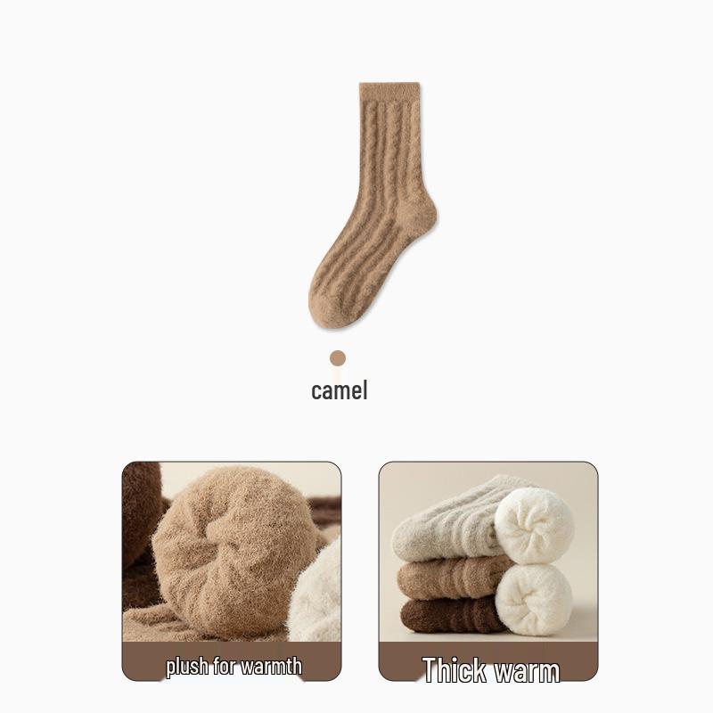 Australian Women's Mid-Calf Velvet Socks: Fleece-Lined, Thick Imitation Cashmere, Cozy Winter Sleepwear.