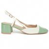 Zapato De Tacón Con Talón Y Puntera Cerrados Bicolor Para Mujer Santer 105277