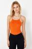 Women's Fashion New Blouse Green Strappy Basic Top Knitwear Blouse