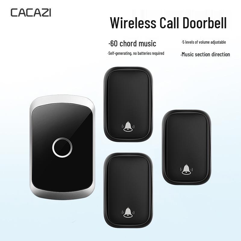 Self-Powered Wireless Smart Doorbell - Waterproof & Battery-Free with Music Options