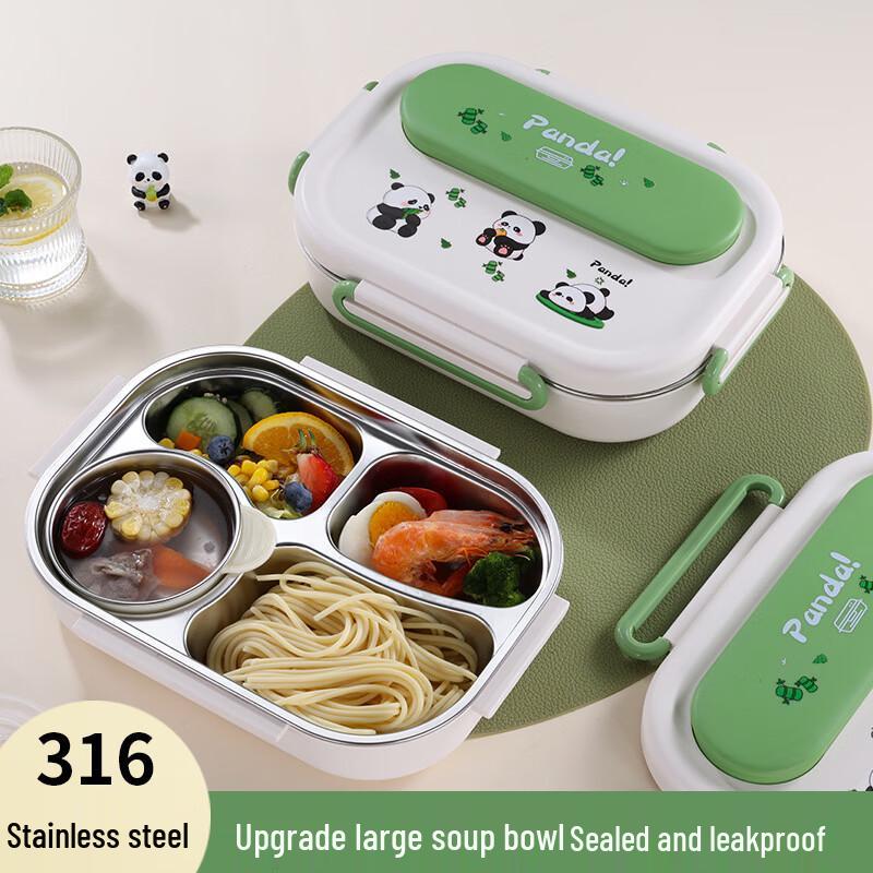 Panda 316 Stainless Steel Insulated Four-Compartment Lunch Box