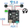 2*50W Bluetooth 5.0 Güç Amplifikatörü D Sınıfı Ses 10W~200W HiFi Stereo Kablosuz Müzik Çalar Mini USB Ses Kartı Uygulaması Dijital AMP