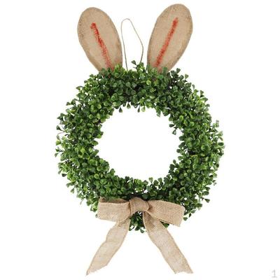 Front Door Wreath Artificial Flower Gifts Cute Decorative Easter Bunny Garland for Home