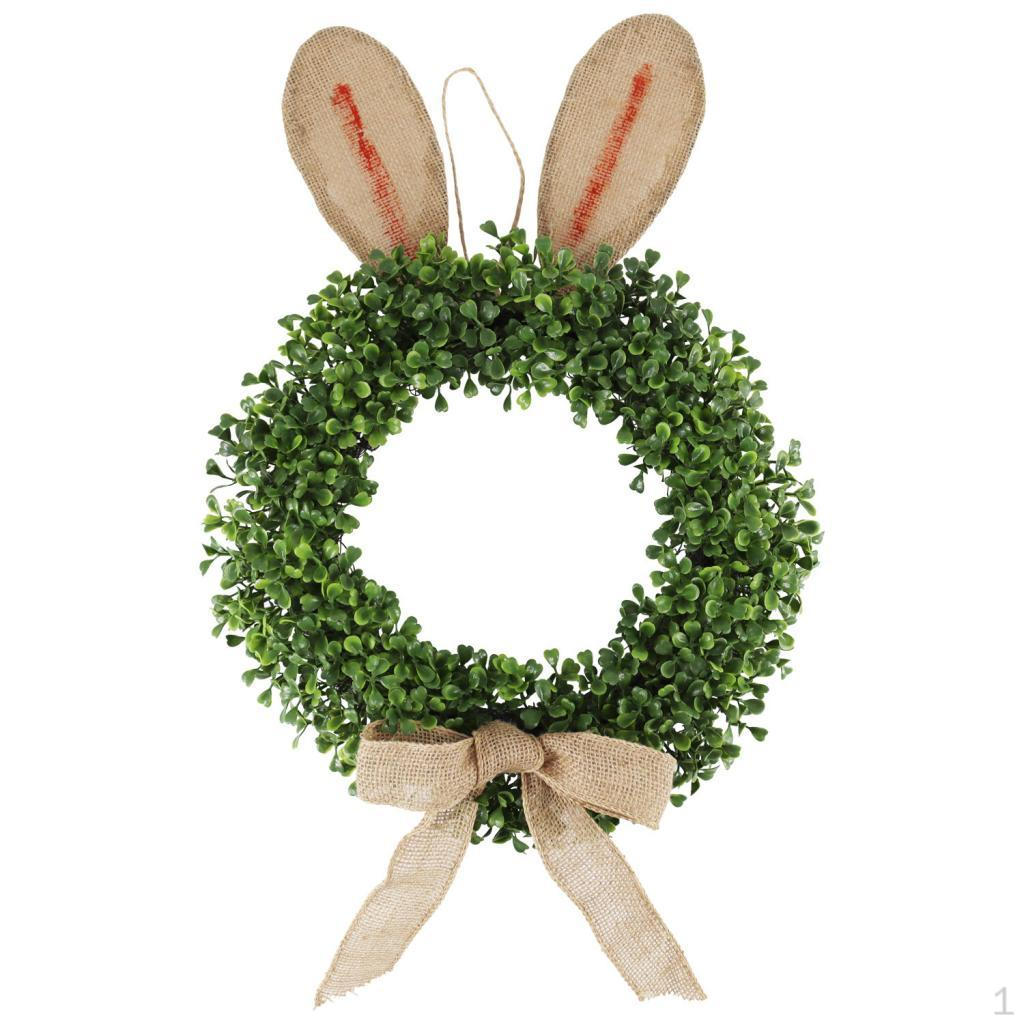 

Front Door Wreath Artificial Flower Gifts Cute Decorative Easter Bunny Garland for Home