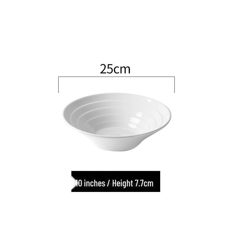 White Ceramic Microwaveable Bowl – Versatile for Soup, Noodles, Rice, and More, Ideal for Home or Commercial Use