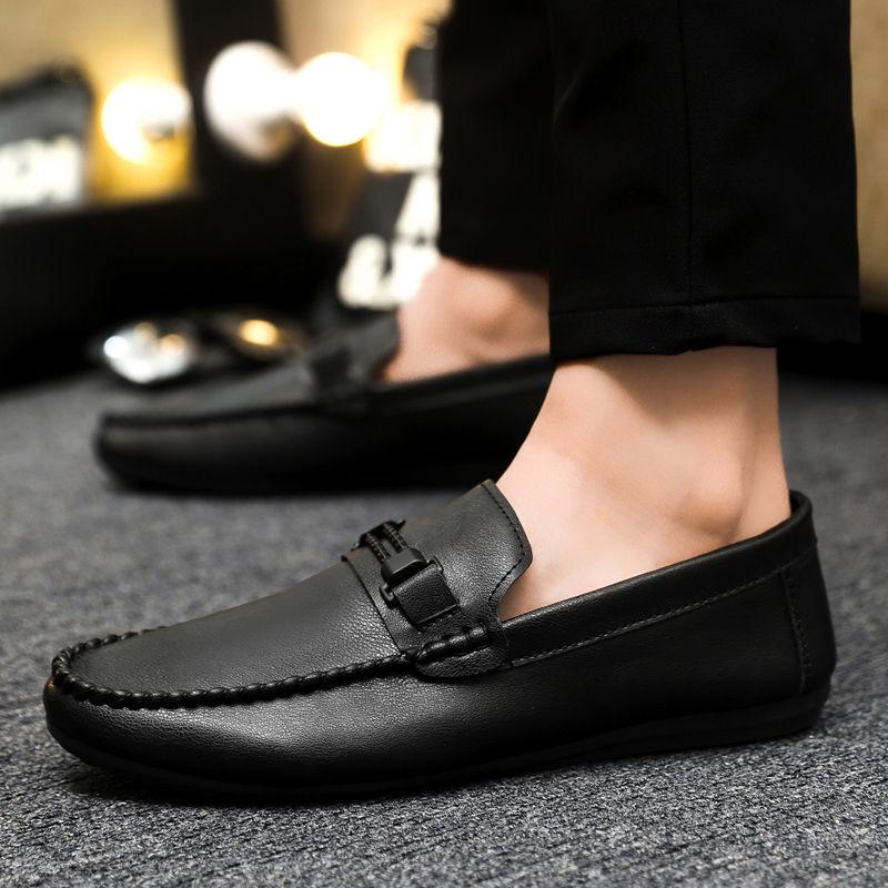 Round Toe Breathable Soft Man Casual Shoe Legitimate Summer Sale Classic Original Slip-on Social Luxury Pu Leather Shoes for Men