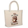Beach Bag - PLANETEE - Insulated Nélia Owl Grain - Natural Cotton - Large Capacity - Sturdy Handles