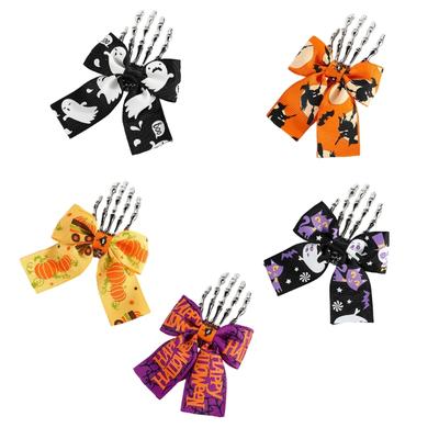 Portable Hot Girls Hair Claw Bowknot Skull Hand Shape Woman Ponytail Hair Clip
