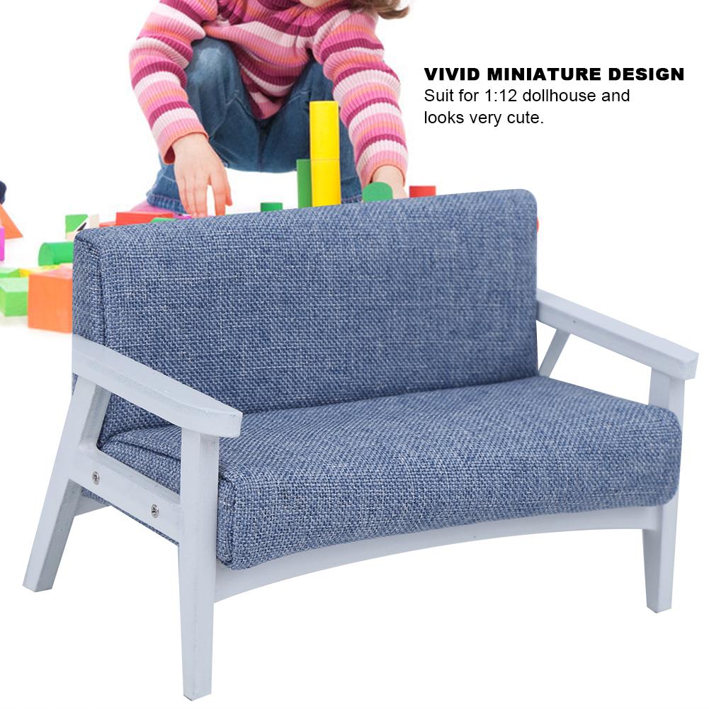 1:12    Ature   Toy Furniture Model Japanese Wooden Armchair Fabric Sofa