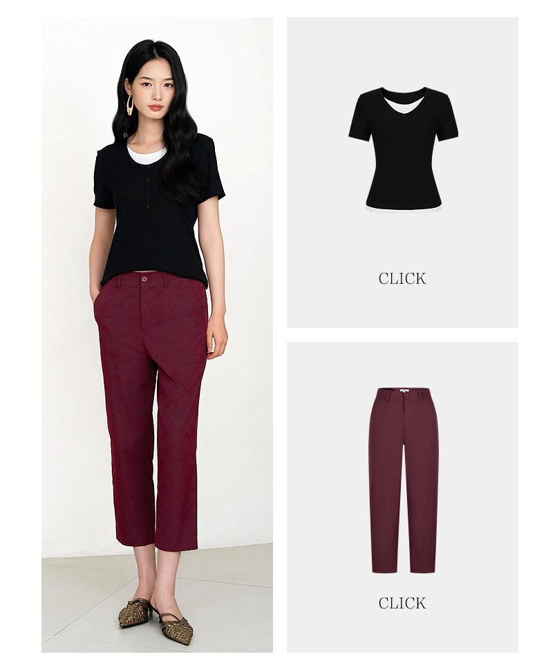 JUZUI Workplace Commuting Tapered Pants for Women