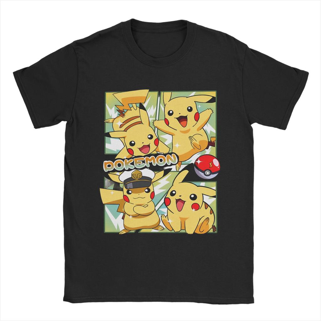 Japanese Super Cute Pokémon Anime Printed T-shirt 2025 Summer Men's and Women's Plus Size Trend Loose Casual Short-sleeved Top