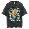 Anime Demon Slayer Rengoku Kyoujurou Graphic Printed Tshirt Men Women Manga T-shirts Washed Cotton Tee Harajuku Male T Shirt