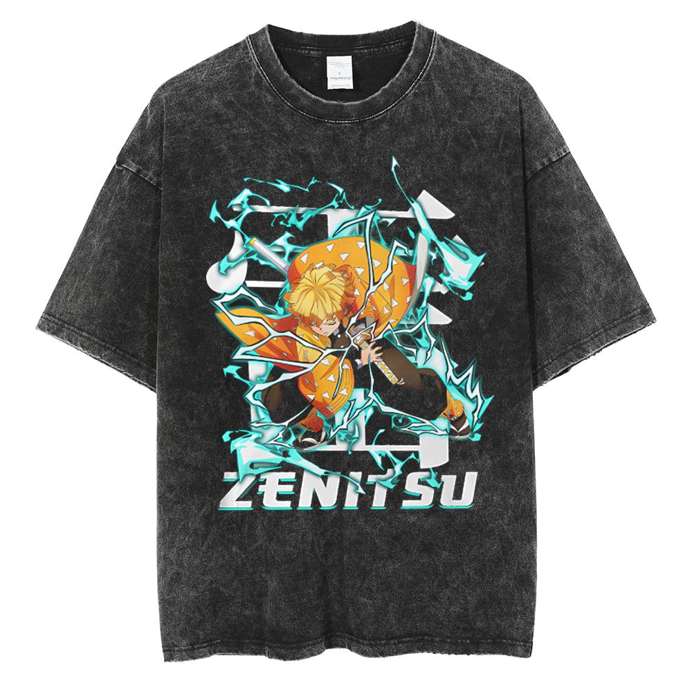 Anime Demon Slayer Rengoku Kyoujurou Graphic Printed Tshirt Men Women Manga T-shirts Washed Cotton Tee Harajuku Male T Shirt