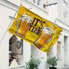 1pc Multi-size Beer Time Fun Banner - Outdoor Decoration with Playful Beer Mug Design and Bright Yellow Background, Suitable for Farmhouse, Courtyard,
