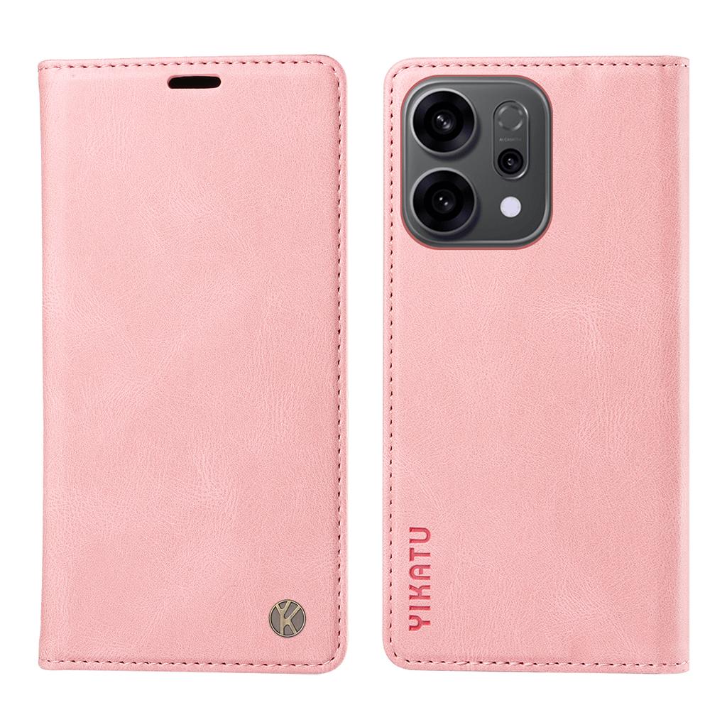 For Oppo Reno14 5G (China)/Oppo Reno14 F 5G/Oppo Reno14 5G (Global) Leather Cover YIKATU YK-004 Skin-Touch Wallet Phone Cases