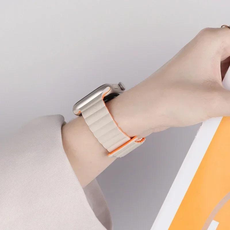 Magnetic Strap For Apple Watch Bands 45mm 38mm 49mm 40mm 42mm 41mm Silicone Sport Bracelet iWatch Series Ultra 9 6 5 7 8 Se 44mm